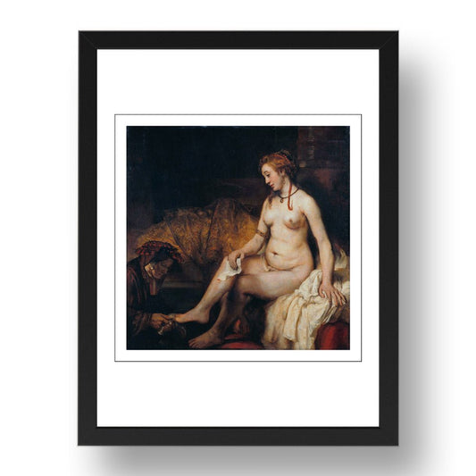 Rembrandt- Bathsheba At Her Bath [1654], vintage artwork in A3 (17x13") Black Frame