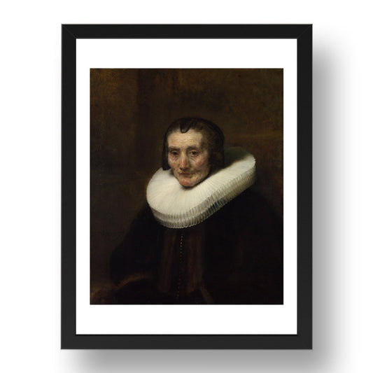 Rembrandt: Portrait of Margaretha de Geer, Wife of Jacob Trip (1), Poster in 17x13"(A3) Frame
