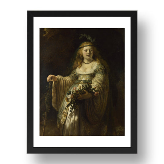 Rembrandt: Saskia van Uylenburgh in Arcadian Costume, Poster in 17x13"(A3) Frame