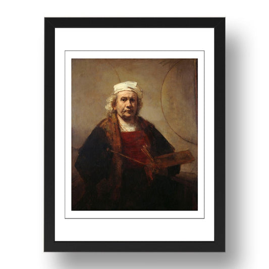 Rembrandt  - Self-Portrait W Circles [1660], vintage artwork in A3 (17x13") Black Frame