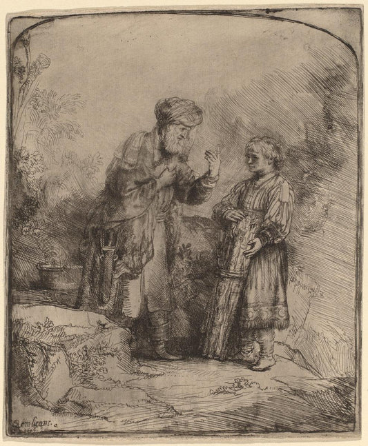 Rembrandt van Rijn:Abraham and Isaac,16x12"(A3) Poster