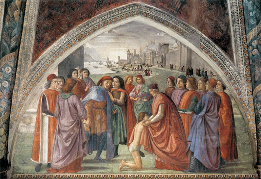 Renunciation of Worldly Goods (Sassetti Chapel), vintage artwork by Domenico Ghirlandaio, A3 (16x12") Poster Print