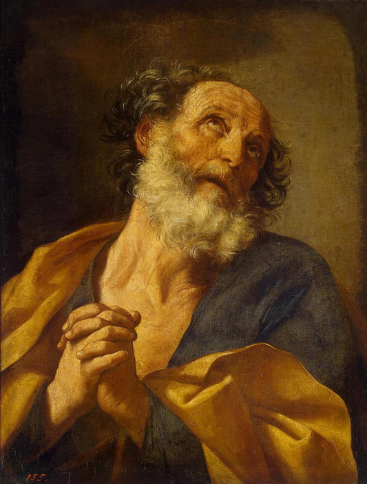 Repentence of Saint Peter, vintage artwork by Guido Reni, 12x8" (A4) Poster