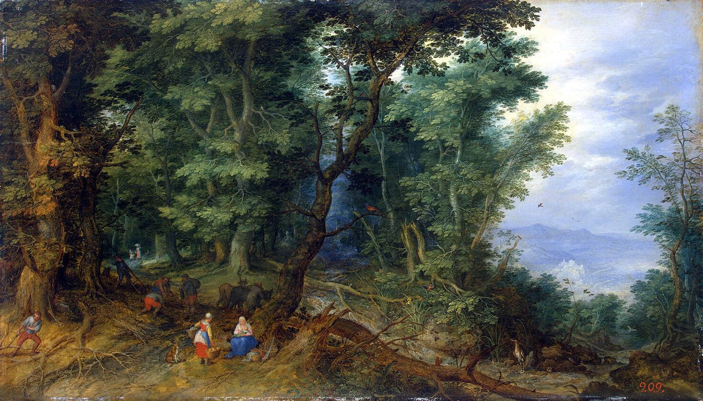 Rest on the Flight into Egypt : Forest Landscape, vintage artwork by Jan Brueghel the Elder, A3 (16x12") Poster Print