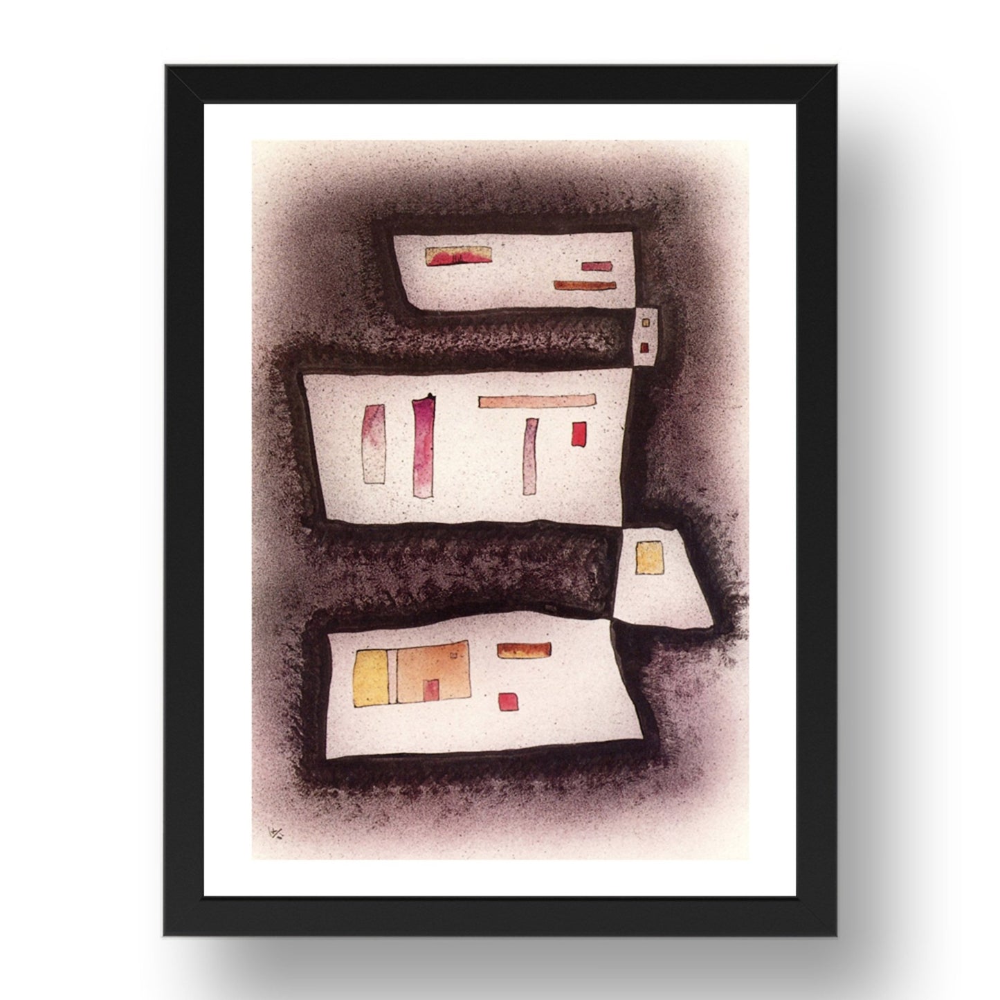 Restrained 1931 by Wassily Kandinsky, 17x13" Frame