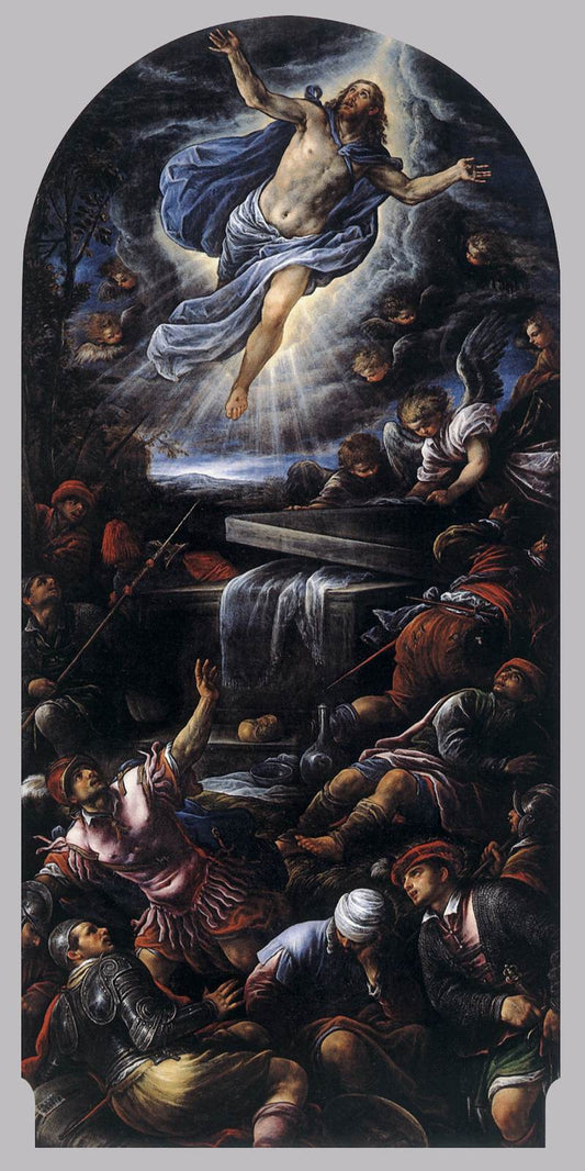 Resurrection of Christ, vintage artwork by Francesco Bassano  the Younger, A3 (16x12") Poster Print