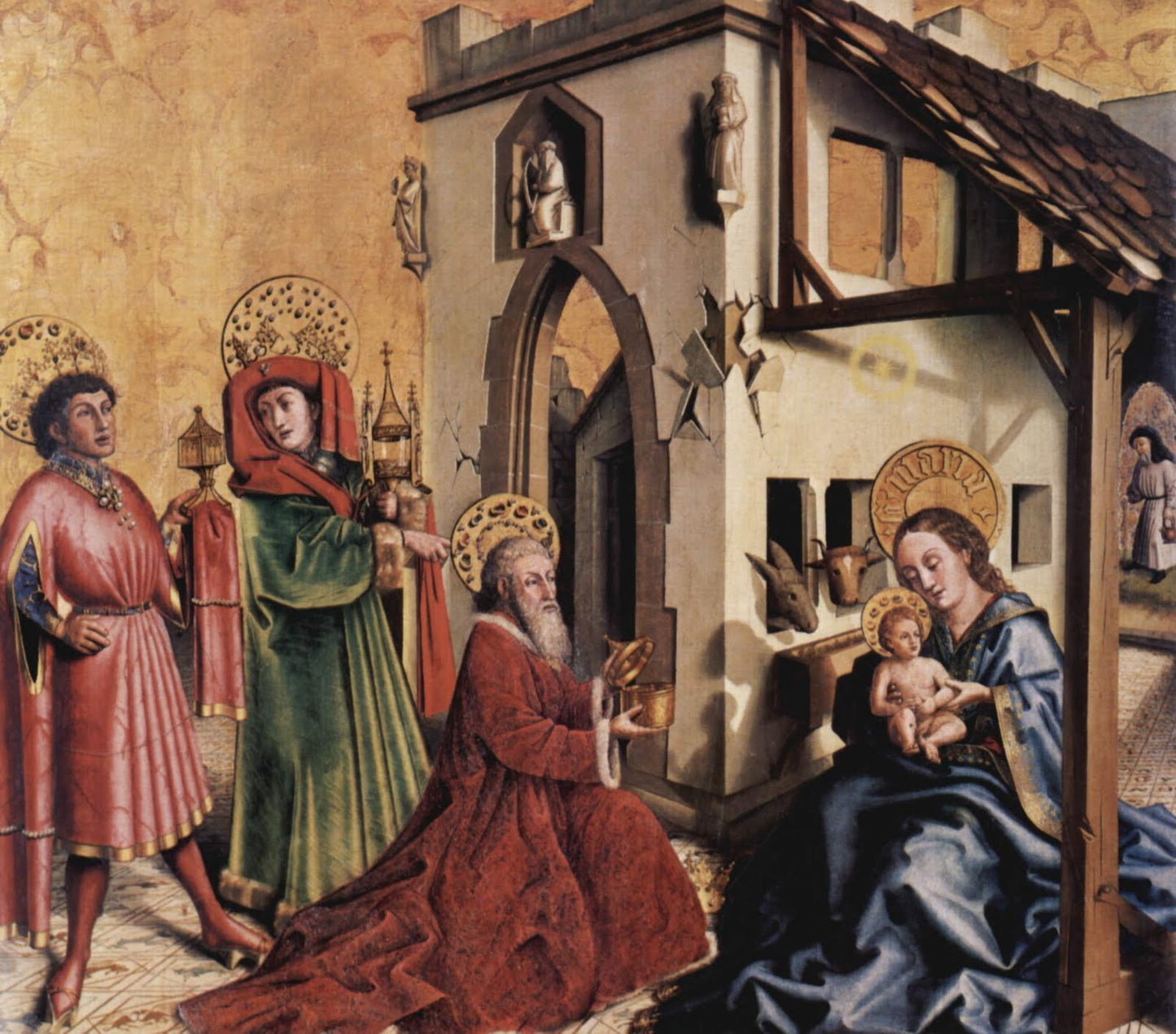 Retable of Saint Peter: Adoration of the Magi, vintage artwork by Konrad Witz, A3 (16x12") Poster Print