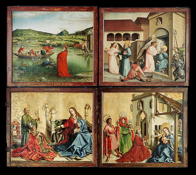 Retable of Saint Peter, vintage artwork by Konrad Witz, A3 (16x12") Poster Print