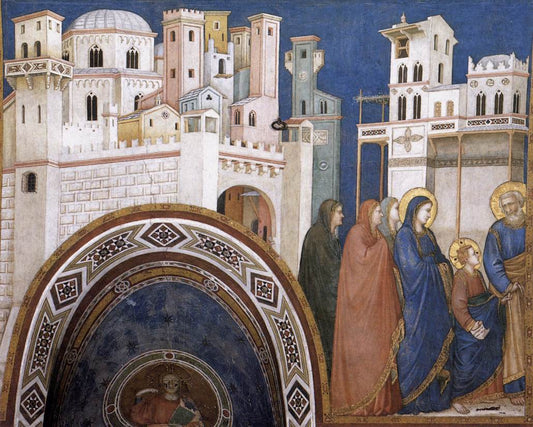 Return of Christ to Jerusalem (North transept, Lower Church, San Francesco, Assisi), vintage artwork by Giotto, A3 (16x12") Poster Print