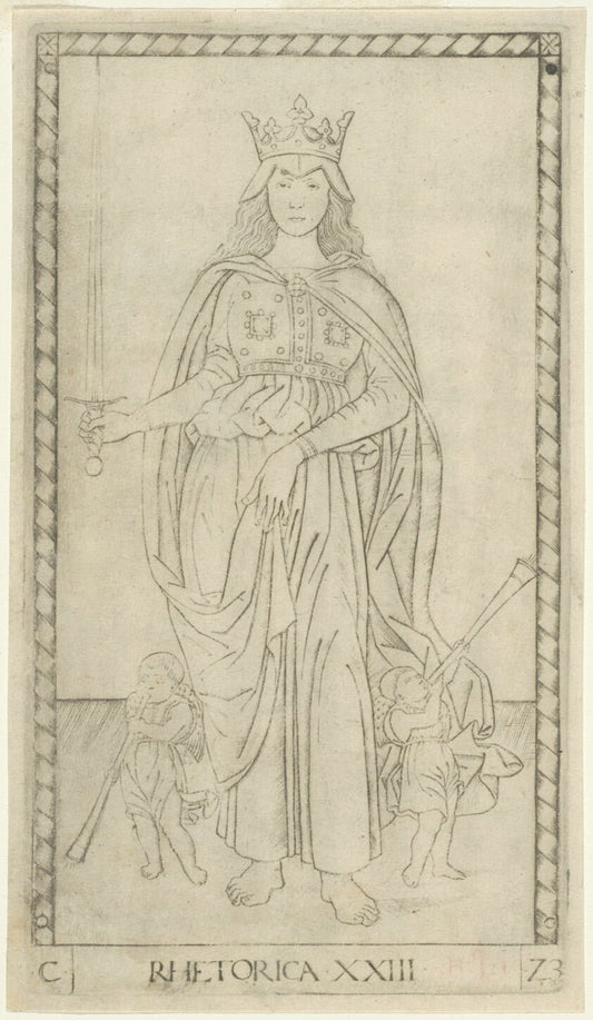 Rhetoric, plate 23 from Arts and Sciences by  Master of the E-Series Tarocchi, 23x16"( A2 size) Poster Print
