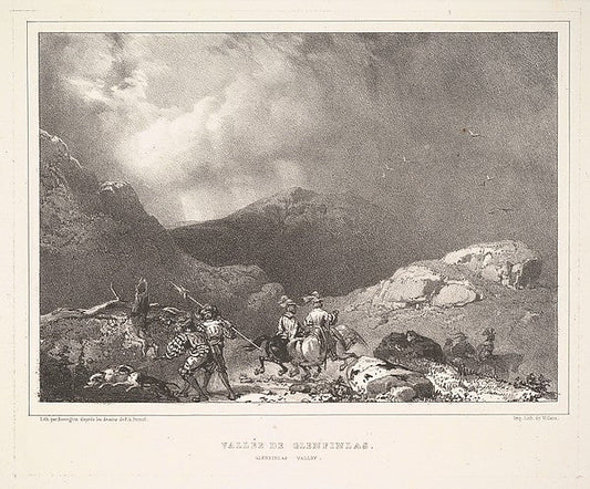 Richard Parkes Bonington , After François-Alexandre Pernot:Vallée de Glenfinlas 1826, vintage artwork, 16x12"(A3) Poster Print