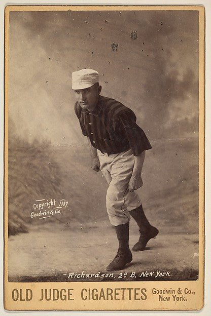 :Richardson 2nd Base New York from the series Old Judge Cigarettes 1887, vintage artwork, 16x12"(A3) Poster Print