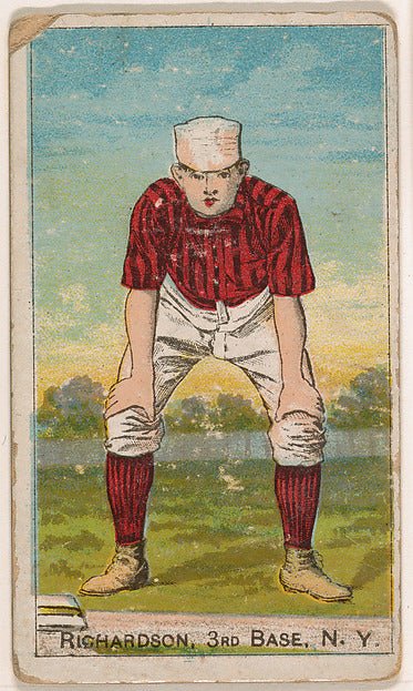 :Richardson 3rd Base New York from the Gold Coin series for Gold Coin Chewing Tobacco 1887, vintage artwork, 16x12"(A3) Poster Print