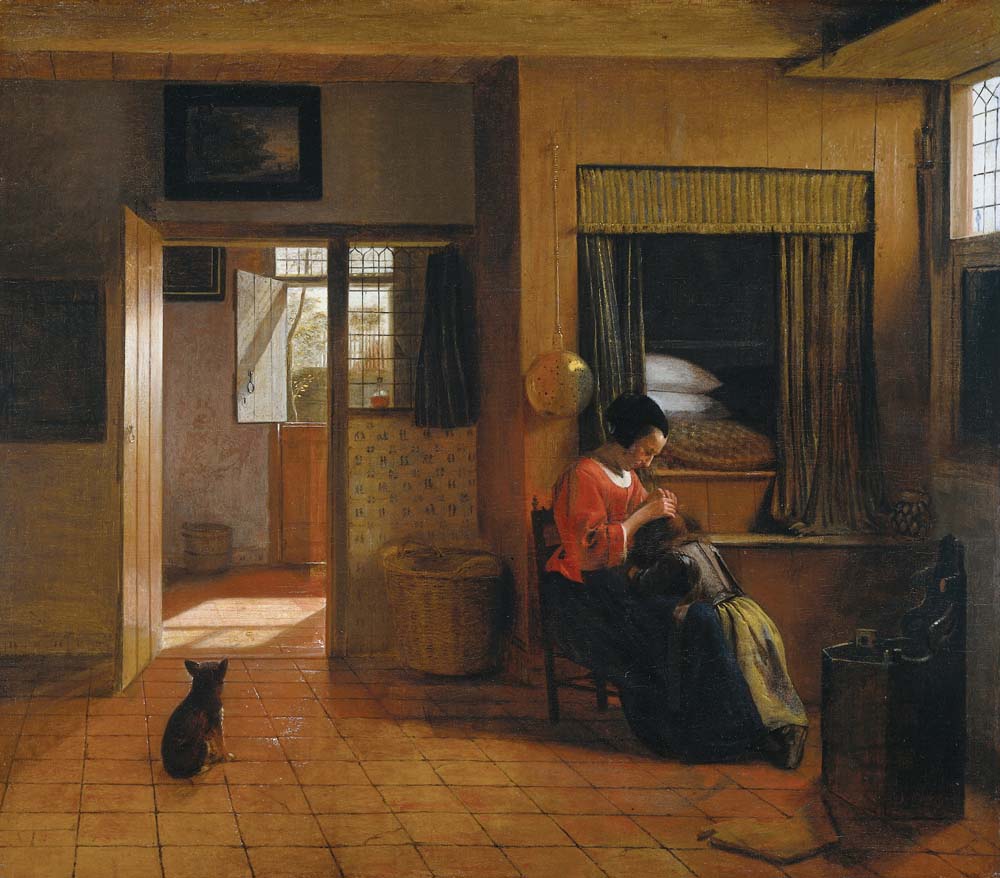 a mother's duty by Pieter de Hooch, 12x8" (A4) Poster
