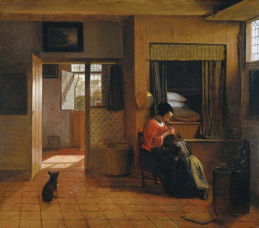 a mother's duty by Pieter de Hooch, 12x8" (A4) Poster