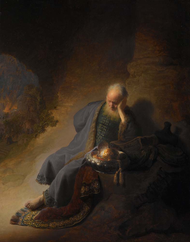 jeremiah lamenting by Rembrandt H. van Rijn, 12x8" (A4) Poster