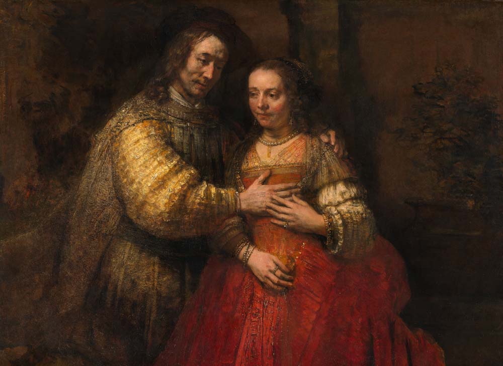 couple as figures from old testament by Rembrandt, 12x8" (A4) Poster