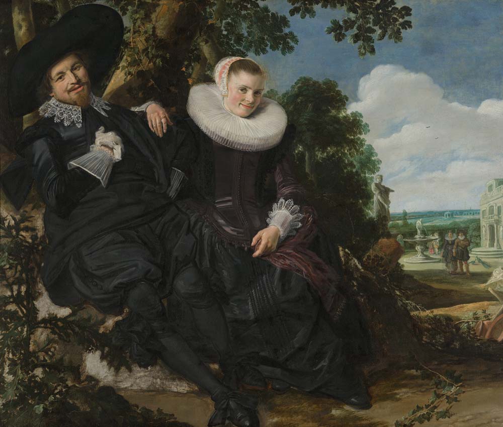 portrait of a couple in a landscape by Frans Hals, 12x8" (A4) Poster