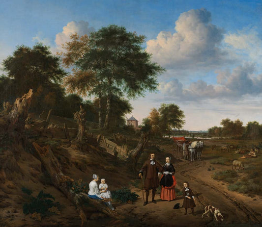 portrait of a couple by A. van de Velde, 12x8" (A4) Poster