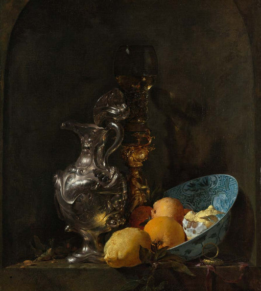 still life with silver jug by Willem Kalf, 12x8" (A4) Poster
