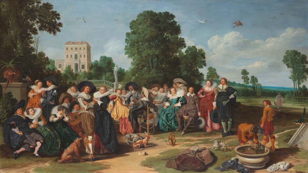 the fete champetre by Dirck Hals, 1627, 12x8" (A4) Poster