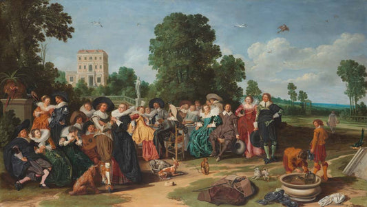 the fete champetre by Dirck Hals, 1627, 12x8" (A4) Poster