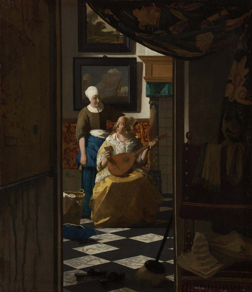 the love letter by J. Vermeer, ca.1669, 12x8" (A4) Poster