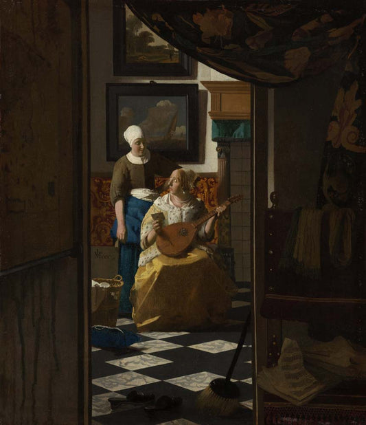 the love letter by J. Vermeer, ca.1669, 12x8" (A4) Poster