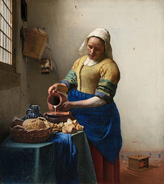 the milkmaid by Johannes Vermeer, 12x8" (A4) Poster