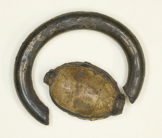 Ring by  Cowroid with Sistrum and Pendant Uraeui by  Egyptian, 23x16"( A2 size) Poster Print