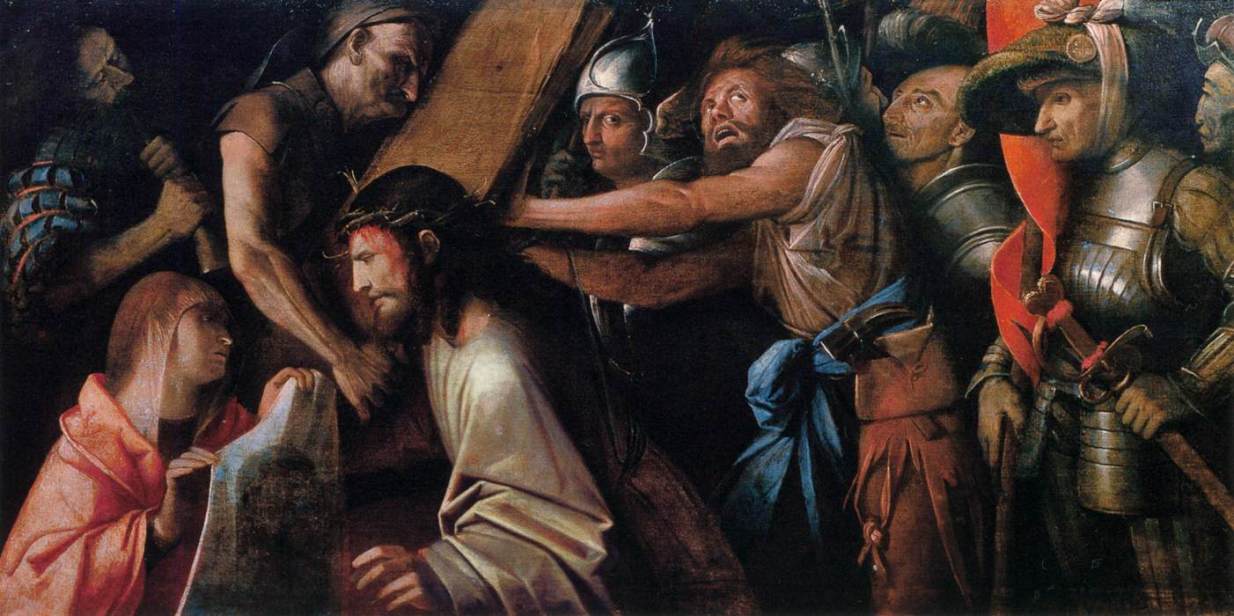 Road to Calvary with Veronica's Veil, vintage artwork by Giovanni Cariani, A3 (16x12") Poster Print