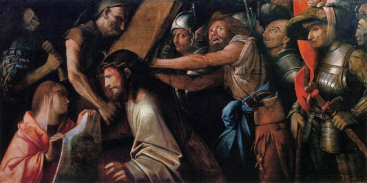 Road to Calvary with Veronica's Veil, vintage artwork by Giovanni Cariani, A3 (16x12") Poster Print