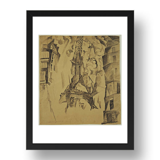 Robert Delaunay: The Tower, modernist artwork, A3 Size Reproduction Poster Print in 17x13" Black Frame