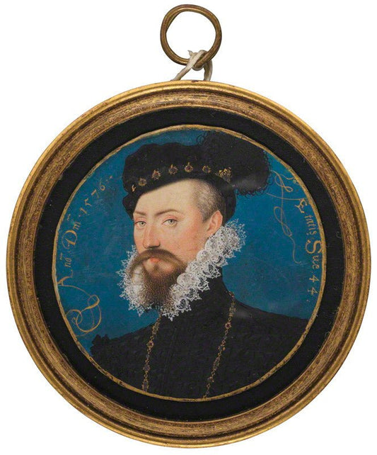 Robert Dudley, 1st Earl of Leicester, vintage artwork by Nicholas Hilliard, A3 (16x12") Poster Print