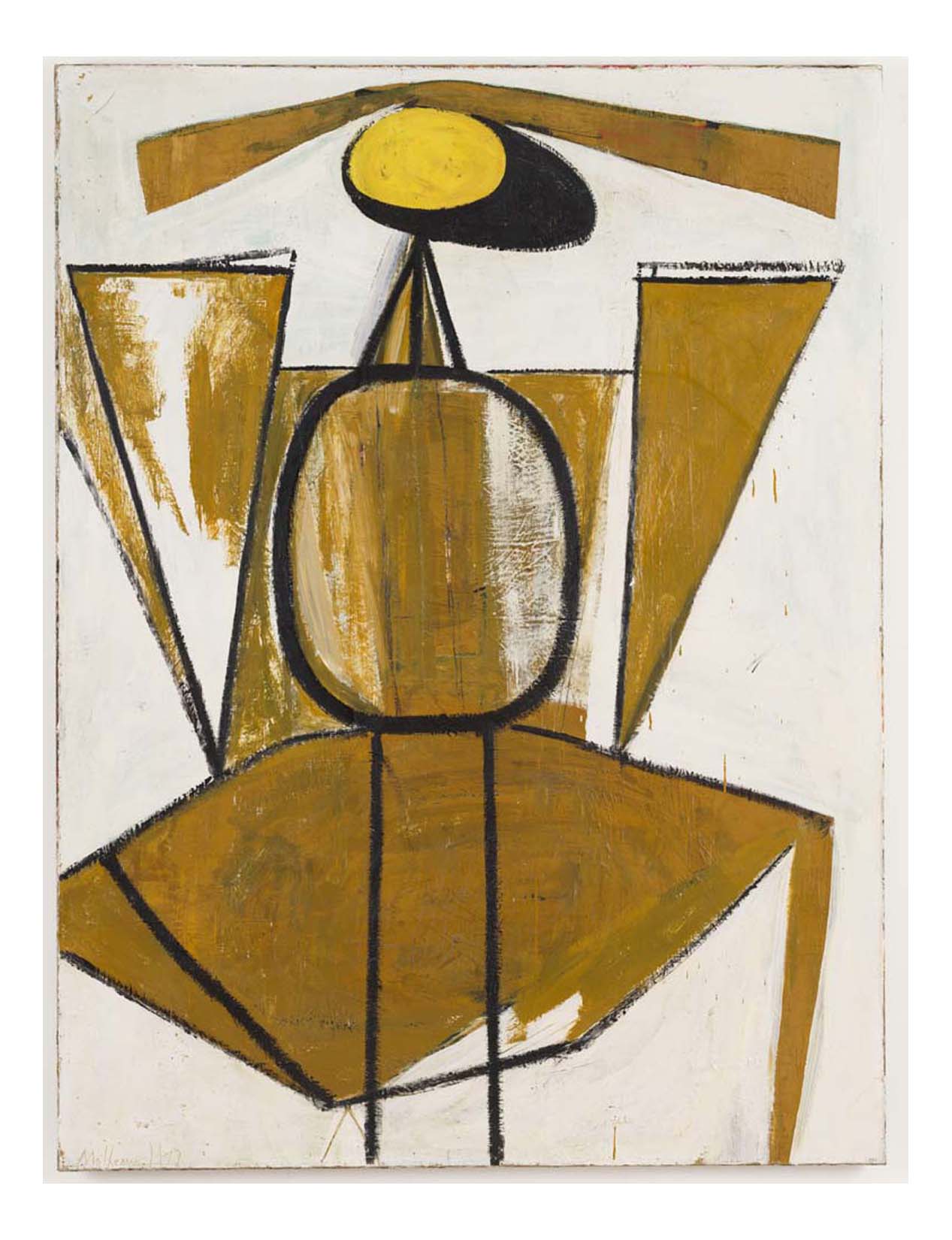 Robert Motherwell - Personage, with Yellow Ochre and White, 16x12" (A3) Poster Print