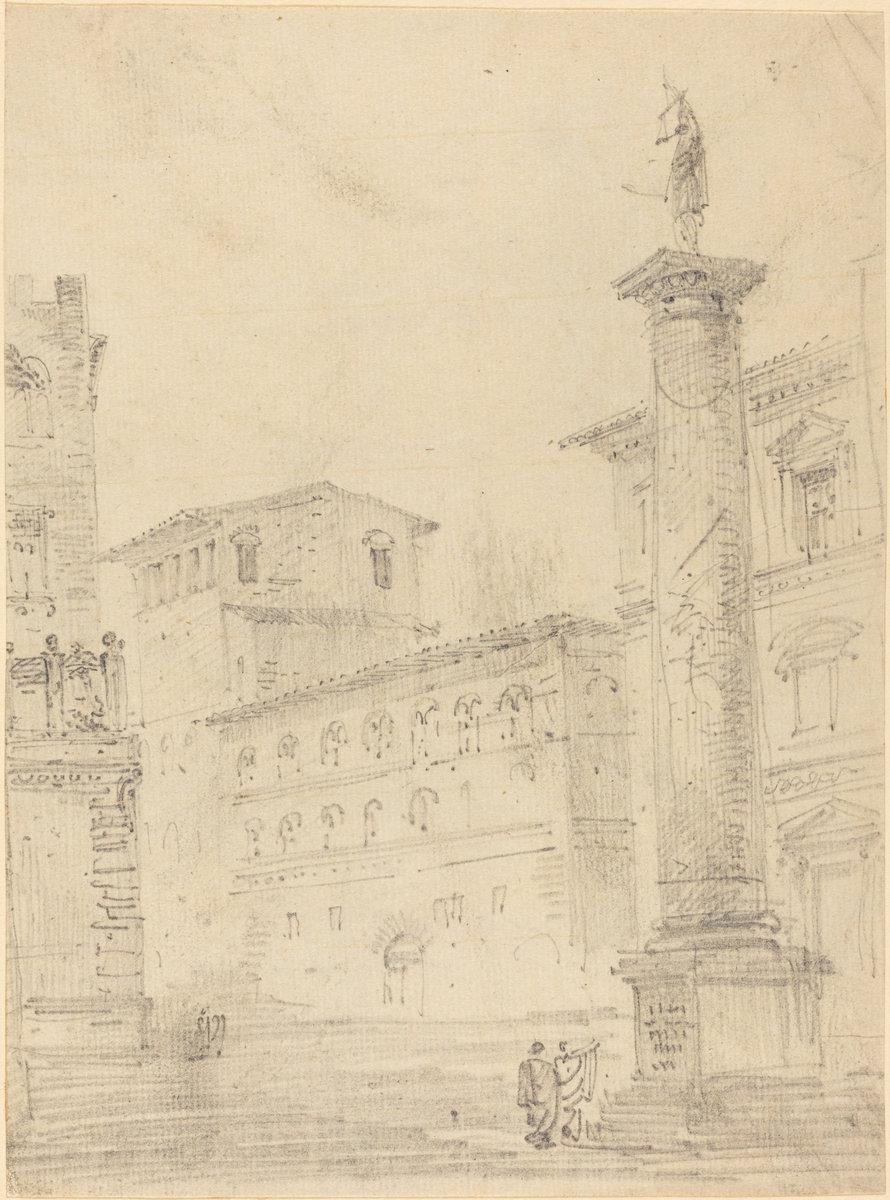 Robert Smith:Figures on a Roman Piazza,16x12"(A3) Poster