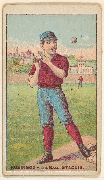 :Robinson 2nd Base St. Louis from the Gold Coin series for Gold Coin Chewing Tobacco 1887, vintage artwork, 16x12"(A3) Poster Print