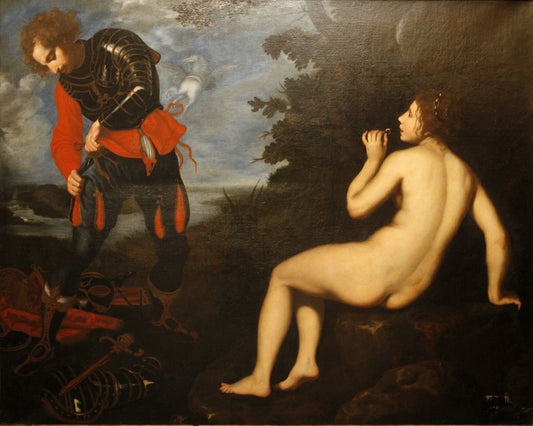 Roger et Angelique, vintage artwork by Giovanni Biliverti, 12x8" (A4) Poster