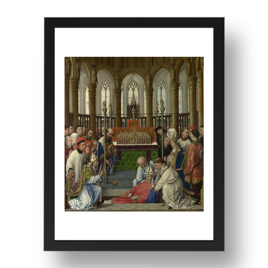 Rogier van der Weyden and workshop: The Exhumation of Saint Hubert, Poster in 17x13"(A3) Frame