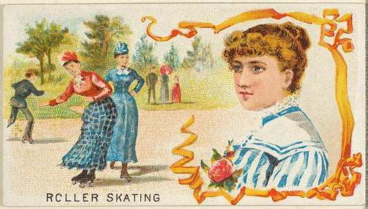 :Roller Skating from the Games and Sports series for Old Judge Cigarettes 1889, vintage artwork, 16x12"(A3) Poster Print