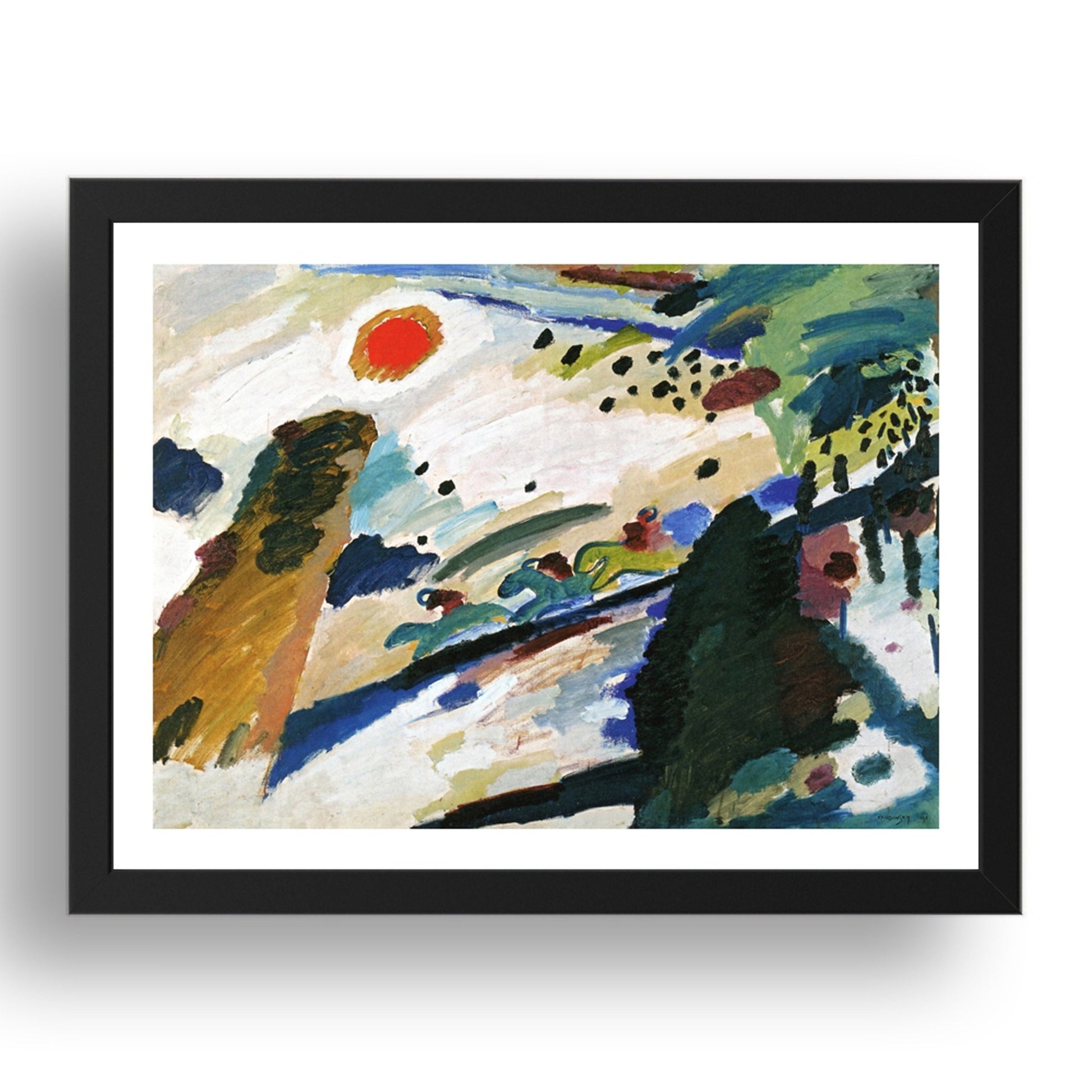 Romantic Landscape 1911 by Wassily Kandinsky, 17x13" Frame