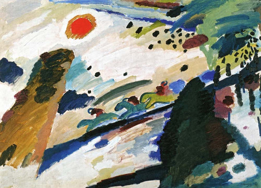 Romantic Landscape - Wassily Kandinsky -1911 by Wassily Kandinsky, 23x16"( A2 size ) Poster Print