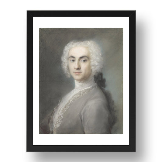 Rosalba Giovanna Carriera: Portrait of a Man, Poster in 17x13"(A3) Frame