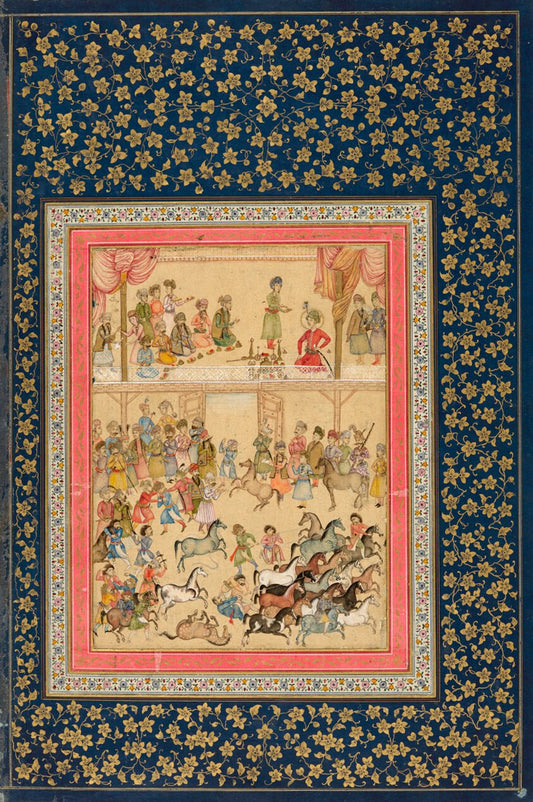 Royal Horse Inspection by  Iran, probably Isfahan, 23x16"( A2 size ) Poster Print