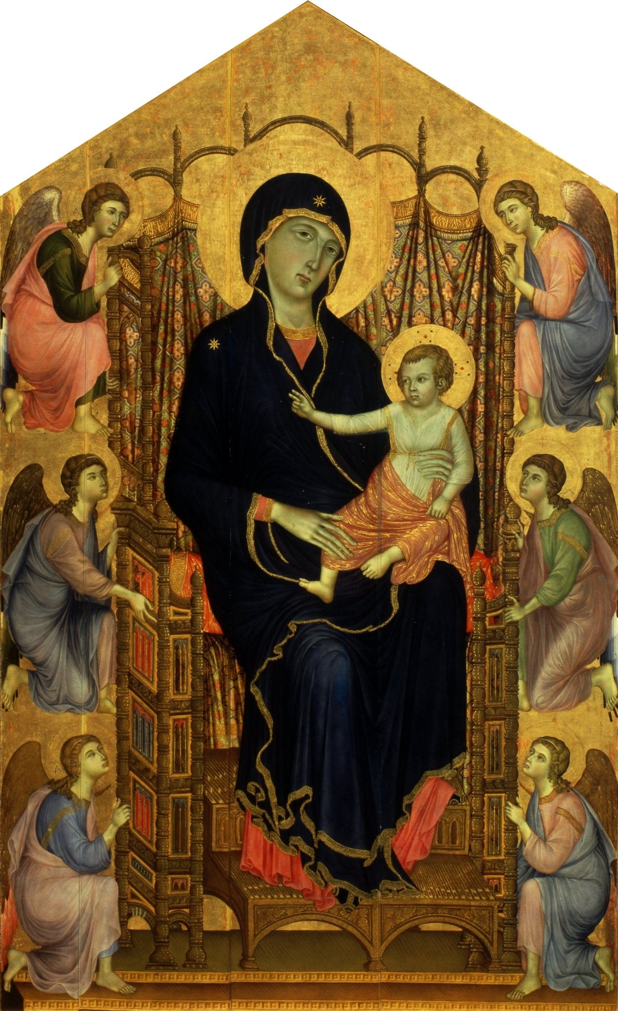 Rucellai Madonna by Duccio di Buoninsegna, vintage art, modern poster print