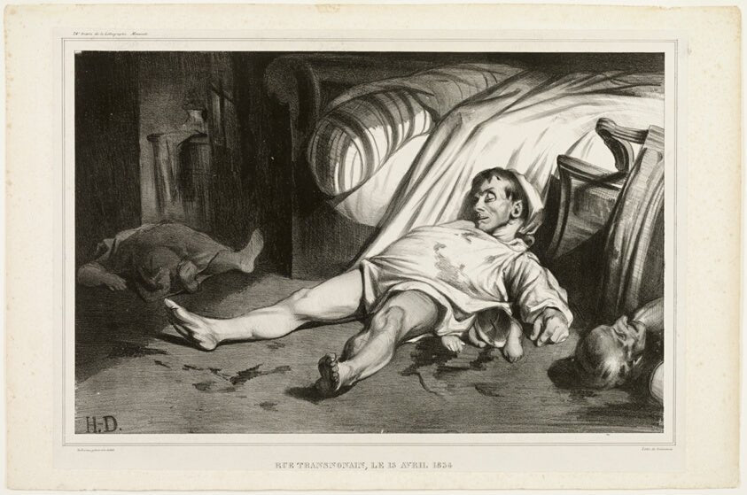 Rue Transnonain, on April 15, 1834 by  Honore Victorin Daumier, 23x16"( A2 size) Poster Print