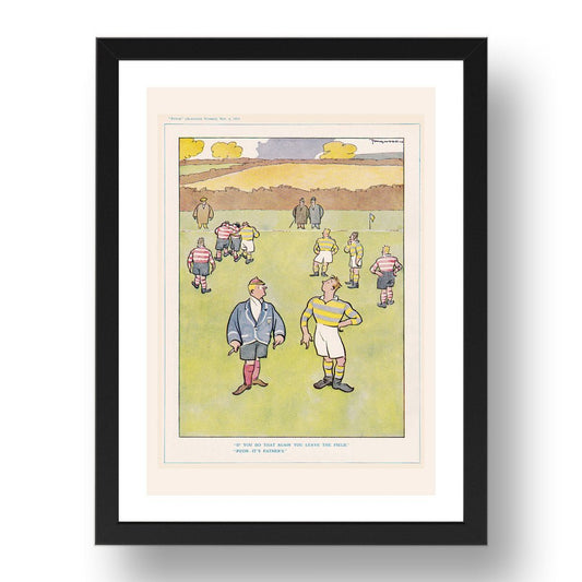 Rugby, vintage historic poster in 17x13"(A3) Frame