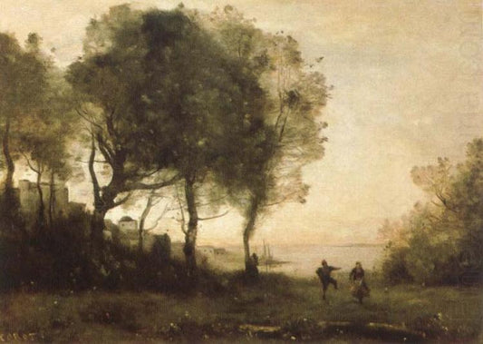 Rural Scene by Jean-Baptiste-Camille Corot, vintage art, modern poster print