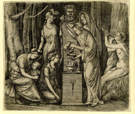 Sacrifice to Priapus, vintage artwork by Jacopo de' Barbari, A3 (16x12") Poster Print