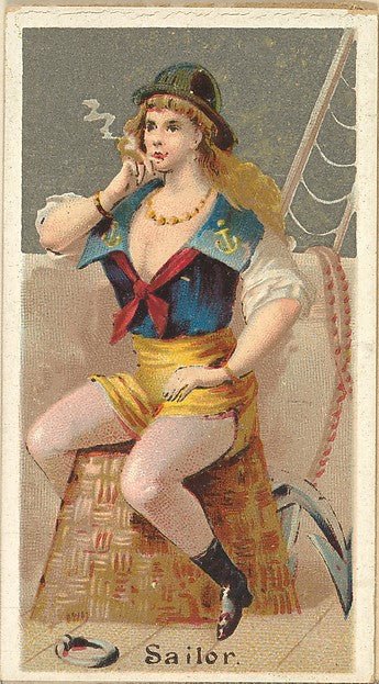 :Sailor from the Occupations for Women series for Old Judge and Dogs Head Cigarettes 1887, vintage artwork, 16x12"(A3) Poster Print